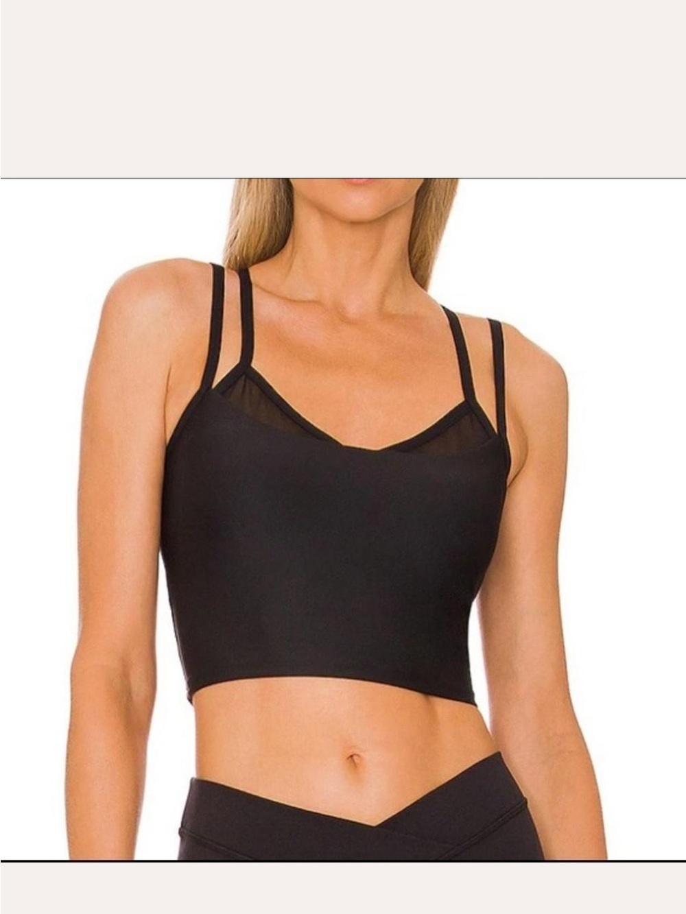 Alo sports bra tank top xs black  athletic athleisure gym sports yoga running